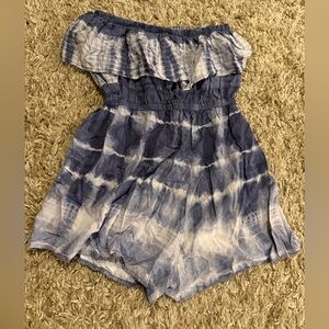 Ardene Blue and White Tie-Dye Romper